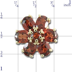 B2141 14K GARNET SLIDE IN FLOWER LIKE DESIGN 